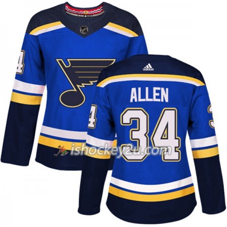 Dame NHL St. Louis Blues Trøje Jake Allen 34 Adidas 2017-2018 Blå Authentic Dame NHL St. Louis Blues Trøje Jake Allen 34 Adidas 2017-2018 Blå Authentic